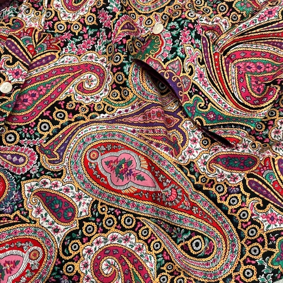 [2XL]CHAPS No-Iron Pink Paisley Button Shirt WMN - Picture 3 of 10